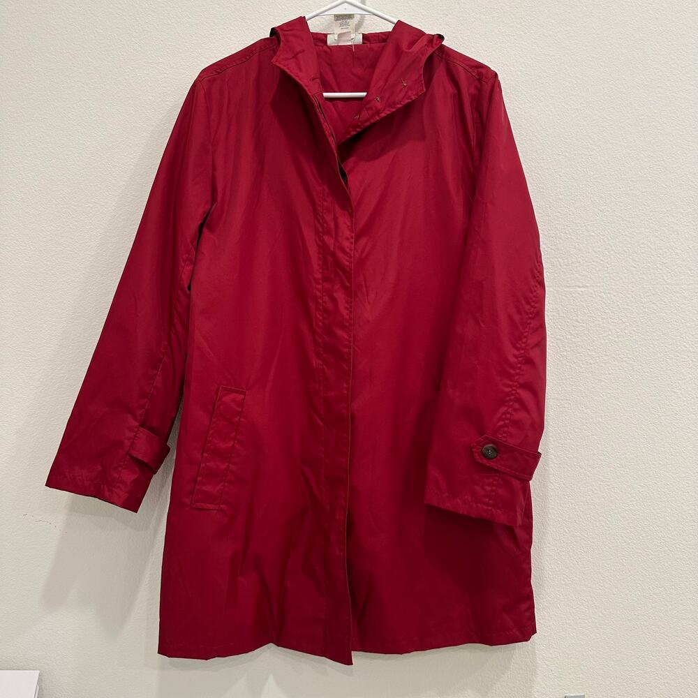 TravelSmith Womens Sz S Red Raincoat Lightweight Packable Travel Outdoor Camping